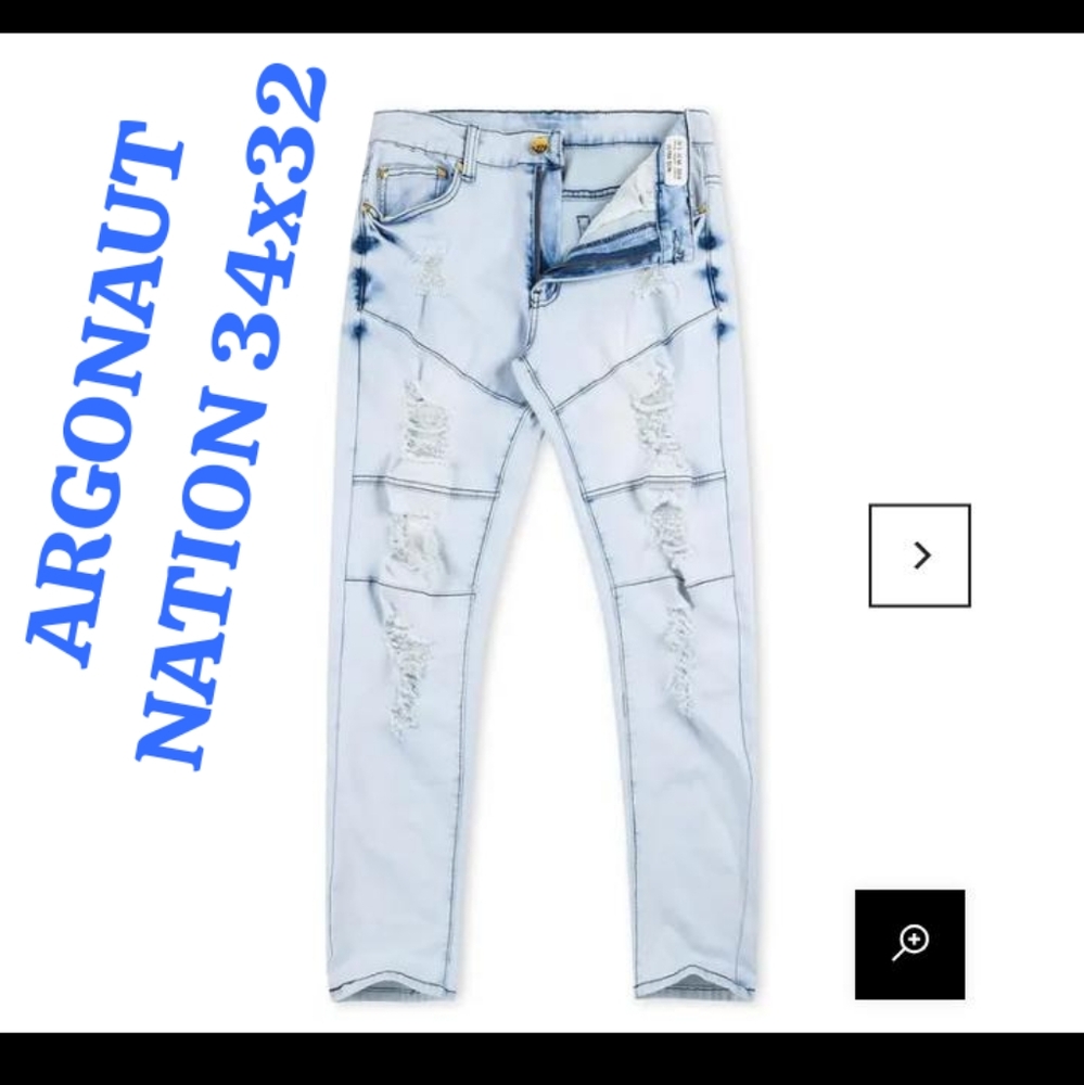 ARGONAUT NATION DISTRESSED BLACK JEANS 34x32